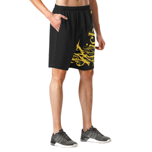 Wicked Yellow Shorts Men's All Over Print Elastic Beach Shorts (Model L20)