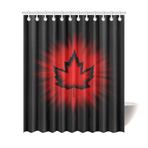 Canada Maple Leaf Shower Curtains Cool Black Shower Curtain 72"x84"
