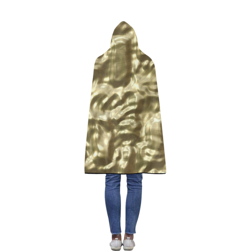 Gold Metallic Flannel Hooded Blanket 40''x50''