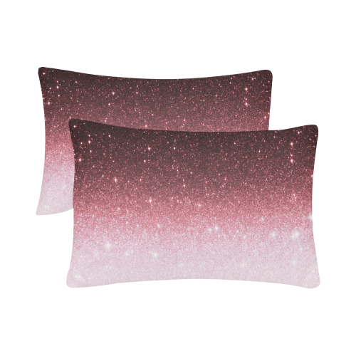 rose gold Glitter gradient Custom Pillow Case 20"x 30" (One Side) (Set of 2)