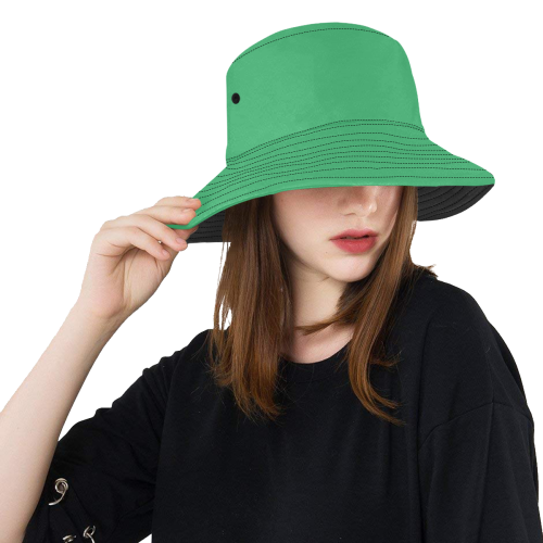 color medium sea green All Over Print Bucket Hat