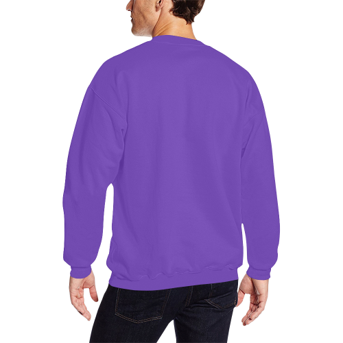 Crewneck Sweatshirt for Men (Black & Purple) All Over Print Crewneck Sweatshirt for Men (Model H18)