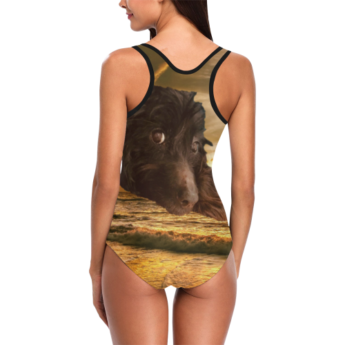 Dog and the Beach Vest One Piece Swimsuit (Model S04)