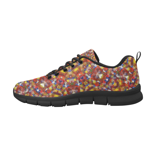 Colourful Floral Abstract Mosaic Women's Breathable Running Shoes/Large (Model 055)
