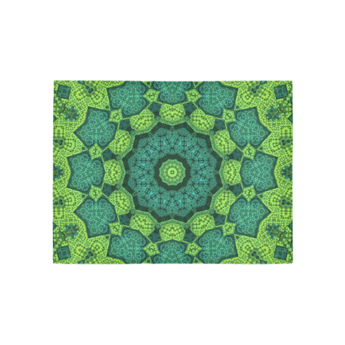 Green Theme Mandala Area Rug 5'3''x4'