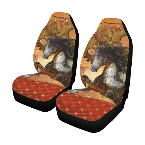 Steampunk, awesome steampunk horse Car Seat Covers (Set of 2)
