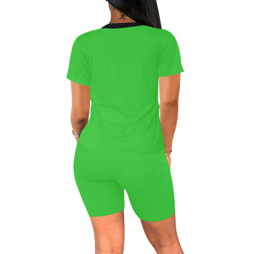 color lime green Women's Short Yoga Set
