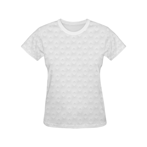White Rombus Pattern All Over Print T-shirt for Women/Large Size (USA Size) (Model T40)