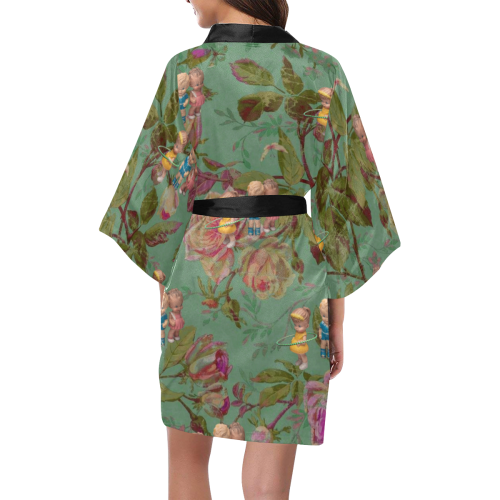 Hooping in the Rose Garden Kimono Robe