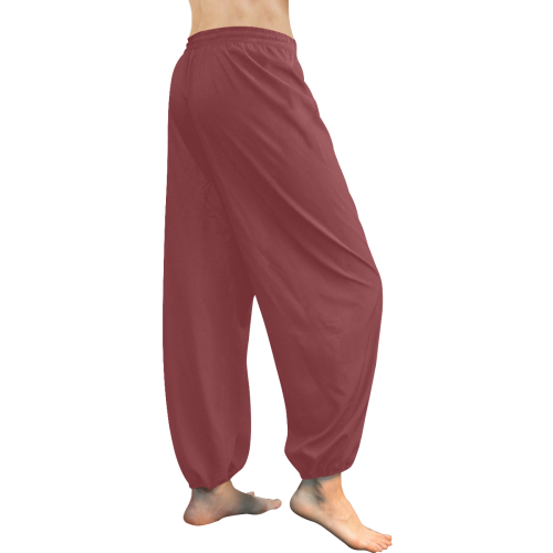 Brick Red Women's All Over Print Harem Pants (Model L18)