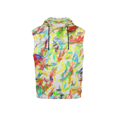 Colorful brush strokes All Over Print Sleeveless Hoodie for Kid (Model H15)