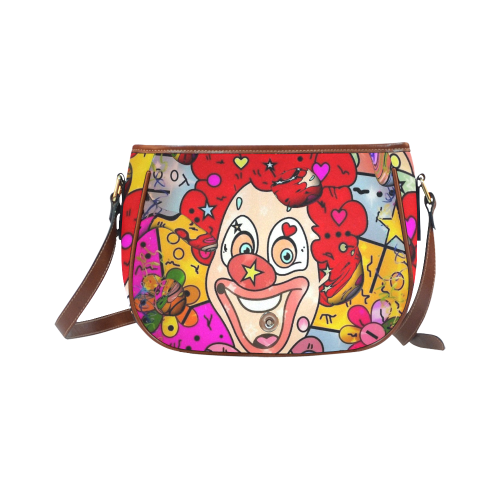 Clown Popart by Nico Bielow Saddle Bag/Large (Model 1649)