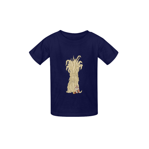 Autumn Chipmunk And Haystack Royal Blue Kid's  Classic T-shirt (Model T22)