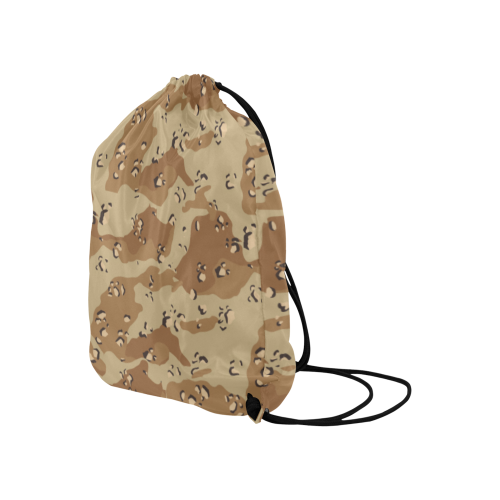 Vintage Desert Brown Camouflage Large Drawstring Bag Model 1604 (Twin Sides)  16.5"(W) * 19.3"(H)