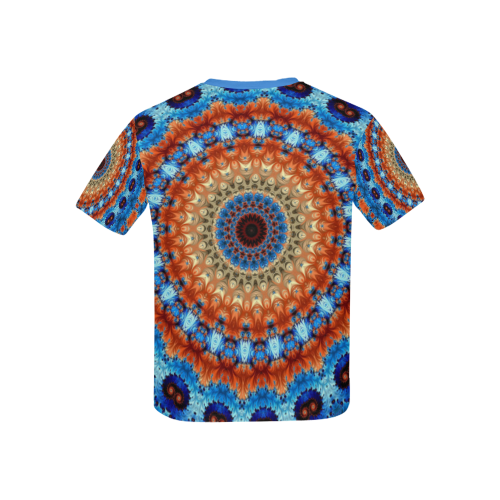 Kaleidoscope Kids' All Over Print T-Shirt with Solid Color Neck (Model T40)