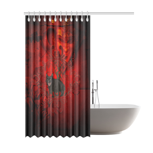 Funny angry cat Shower Curtain 69"x84"