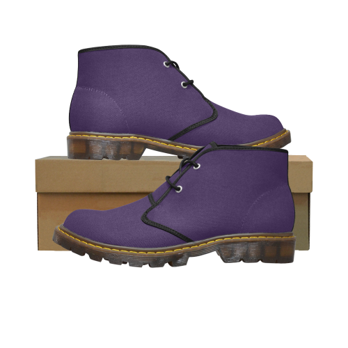 color Russian violet Men's Canvas Chukka Boots (Model 2402-1)