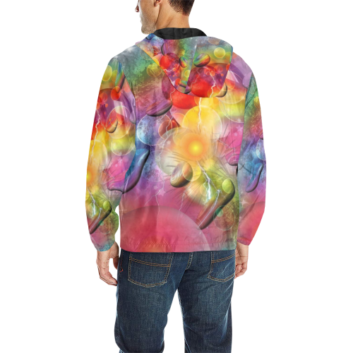 Colors by Nico Bielow All Over Print Quilted Windbreaker for Men (Model H35)