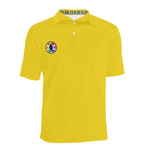Dionixinc Polo- Yellow Men's All Over Print Polo Shirt (Model T55)