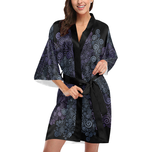 3d Psychedelic Ultra Violet Powder Pastel Kimono Robe
