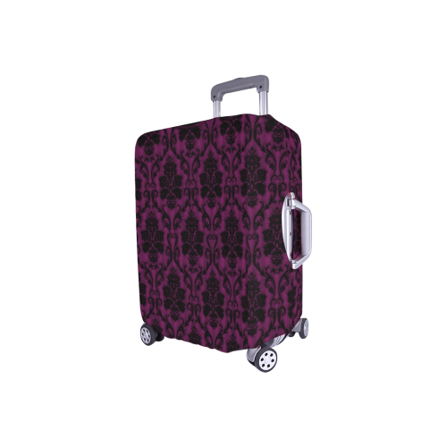 Gothic Victorian Black'n Purple Pattern Luggage Cover/Small 18"-21"
