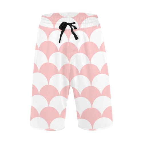 Abstract  pattern - pink and white. Men's All Over Print Casual Shorts (Model L23)