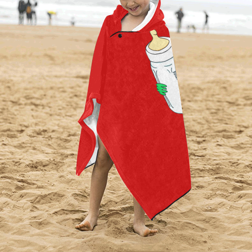 Alien Baby Boy Red Kids' Hooded Bath Towels