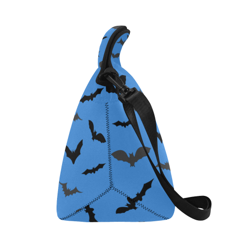 Bats HALLOWEEN Pattern BLUE Neoprene Lunch Bag/Large (Model 1669)