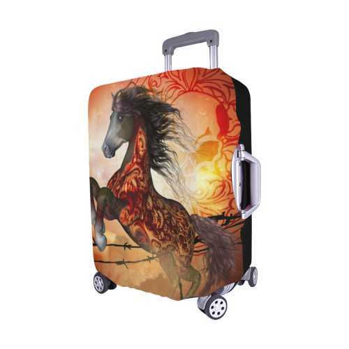 Awesome creepy horse with skulls Luggage Cover/Medium 22"-25"