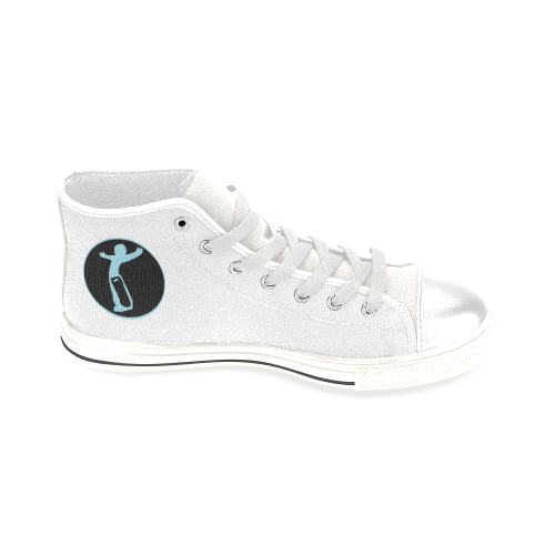 DW White/Blue Love Men’s Classic High Top Canvas Shoes (Model 017)