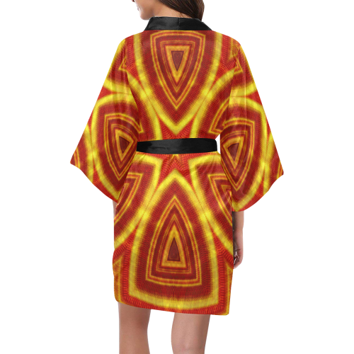 red and gold kaleidoscope Kimono Robe