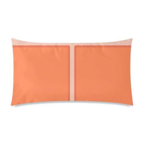 Living Coral Color Blocks Pattern Rectangle Pillow Case 20"x36"(Twin Sides)