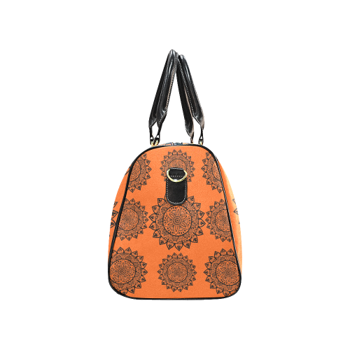 black mandala-orange travel bag New Waterproof Travel Bag/Large (Model 1639)