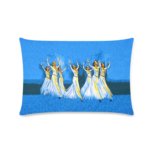 Armenian Dancers on Blue Custom Zippered Pillow Case 16"x24"(Twin Sides)
