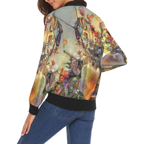 Mirakala All Over Print Bomber Jacket for Women (Model H19)