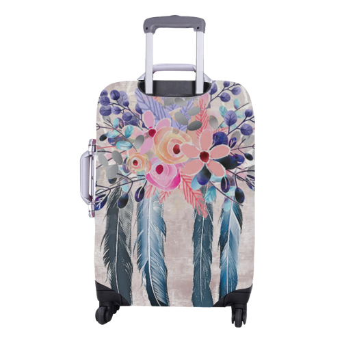 pink dreamcatcher floral Luggage Cover/Medium 22"-25"