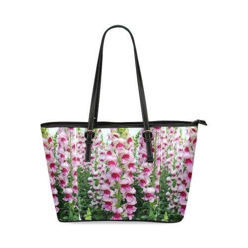 flowers4 Leather Tote Bag/Large (Model 1640)