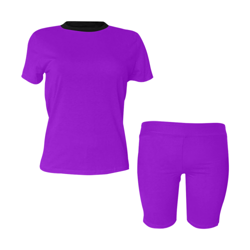 color dark violet Women's Short Yoga Set