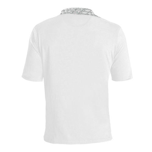 NUMBERS Collection 1234567 Collar White/Outline Men's All Over Print Polo Shirt (Model T55)