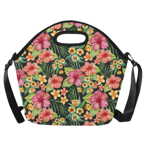 Awesome Tropical Hibiscus Neoprene Lunch Bag/Large (Model 1669)