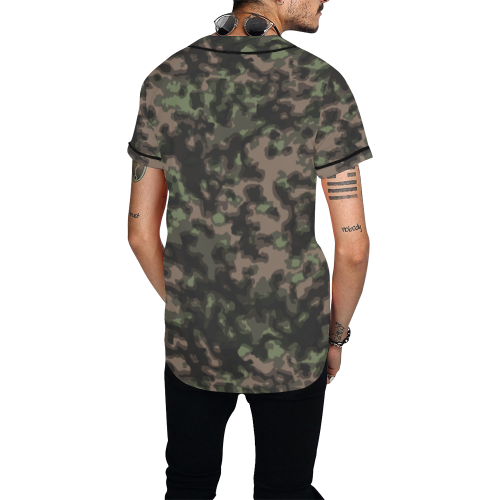WWII Rauchtarn Spring Camouflage All Over Print Baseball Jersey for Men (Model T50)