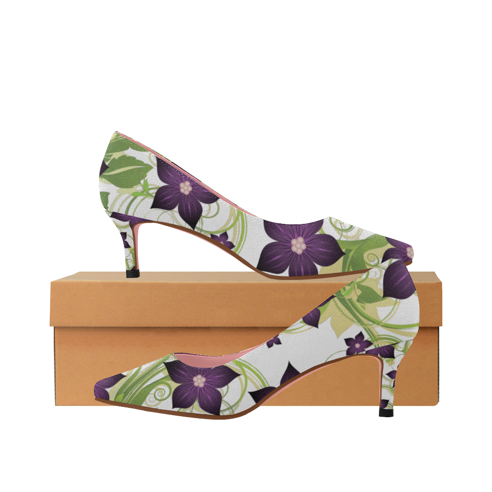 purple low heel dress shoes