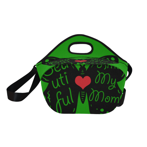 Beautiful LIKE MY MOM GREEN Neoprene Lunch Bag/Large (Model 1669)
