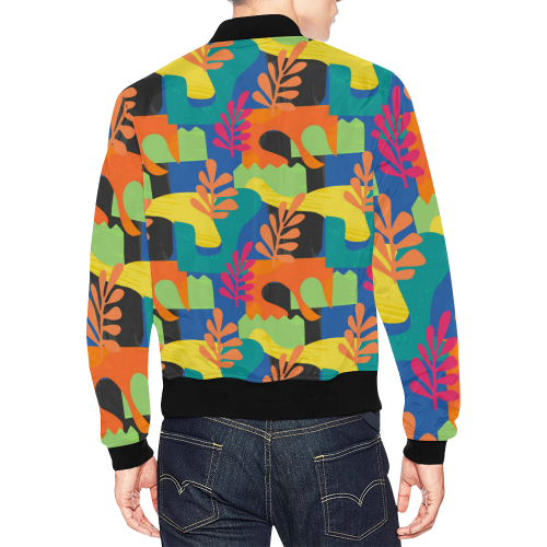 Abstract Nature Pattern All Over Print Bomber Jacket for Men/Large Size (Model H19)