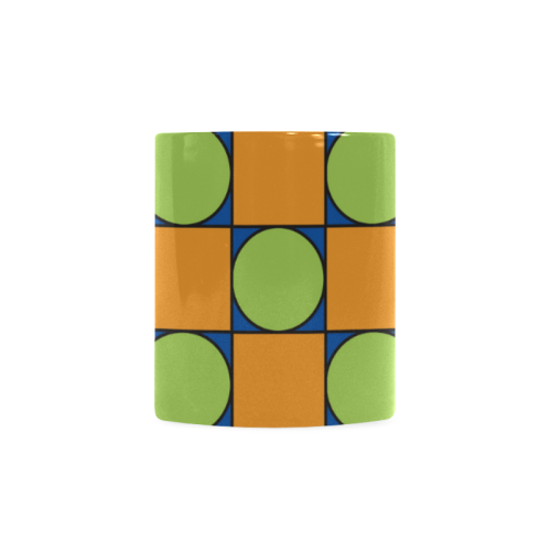 Pattern Circles and Squares Custom White Mug (11OZ)