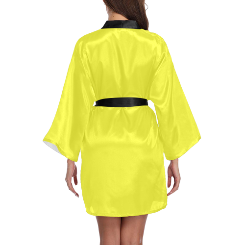 color maximum yellow Long Sleeve Kimono Robe