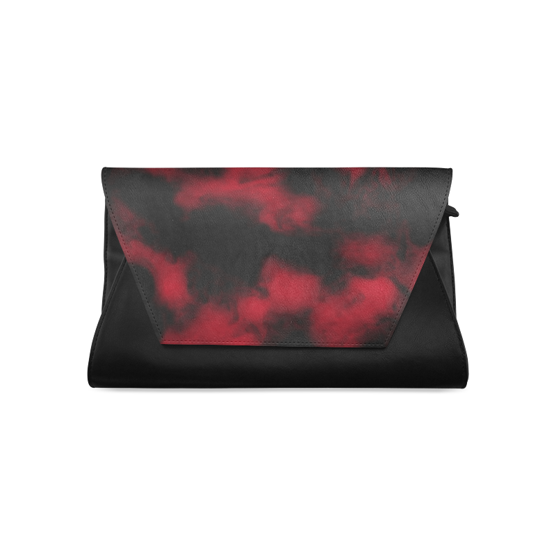 black and red clutch bag