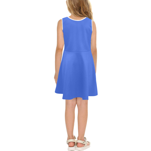 color royal blue Girls' Sleeveless Sundress (Model D56)