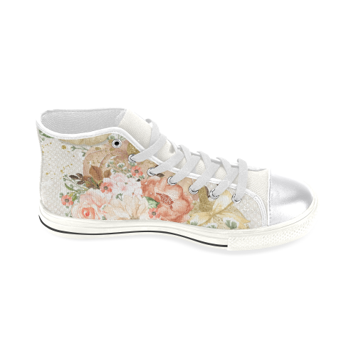 Sweet Flower Shoes, Pumpkin Women's Classic High Top Canvas Shoes (Model 017)