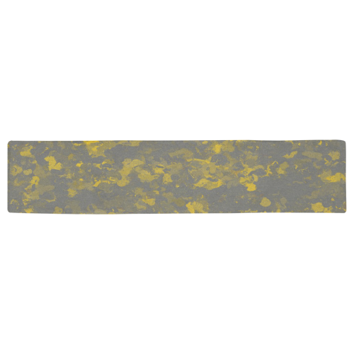 Gray and Yellow Paint Splash Table Runner 16x72 inch